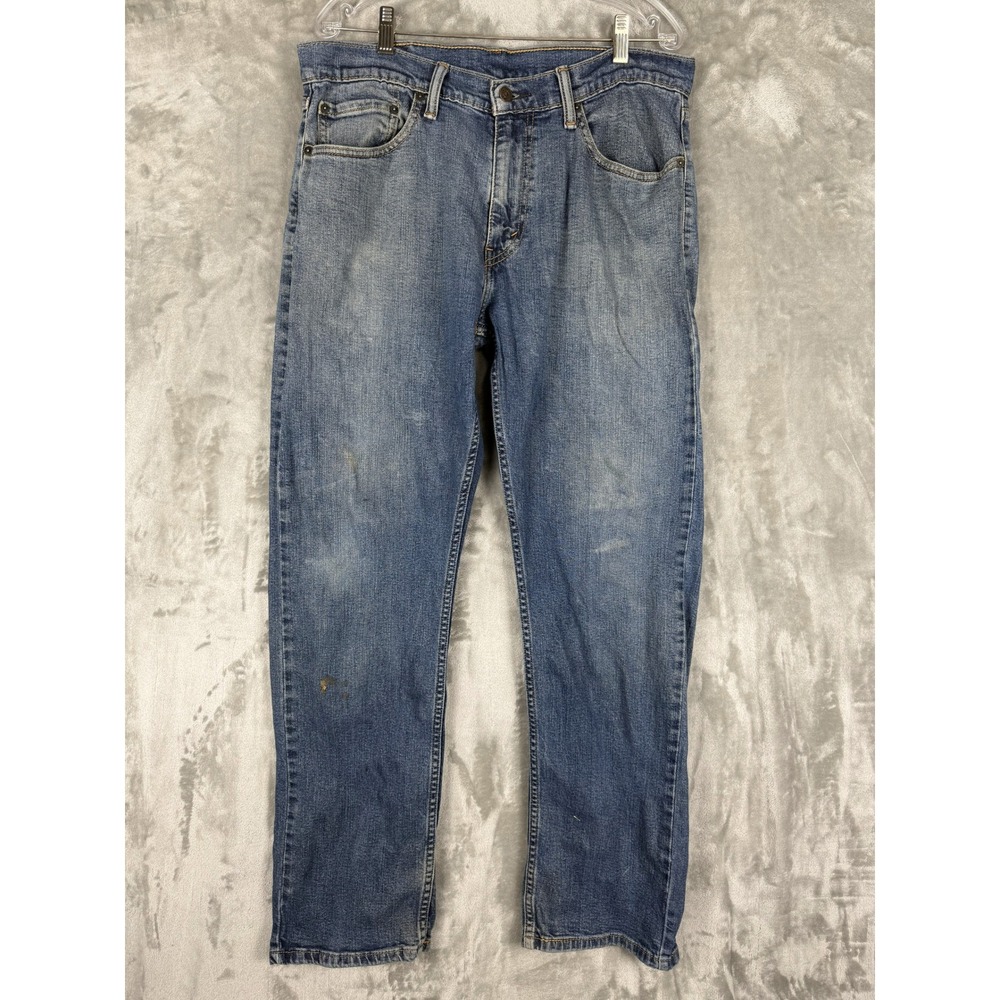 Levi Strauss 505‎ Mens Jeans W32 L32 Blue Straight Fit Denim Pants